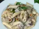 Recipe Penne with mushrooms in white sauce