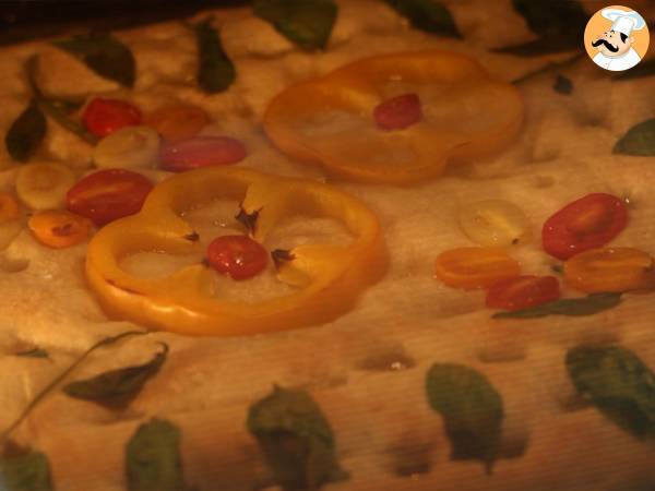Floral focaccia - focaccia art - Preparation step 9